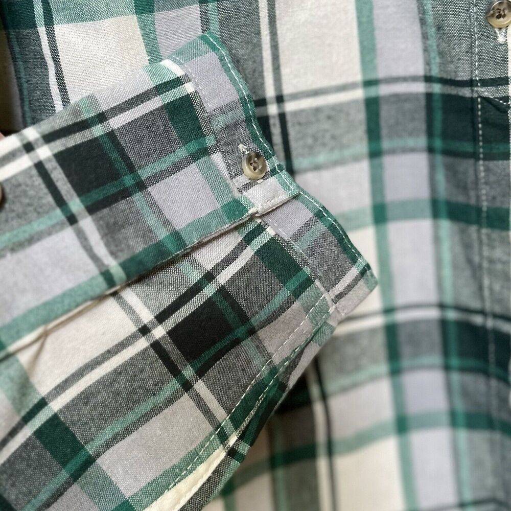 Craghoppers Green White Plaid Flannel Shirt Womens L Gorp Outdoor Cabin Western - Picture 5 of 8